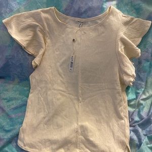 Cotton flutter sleeve top